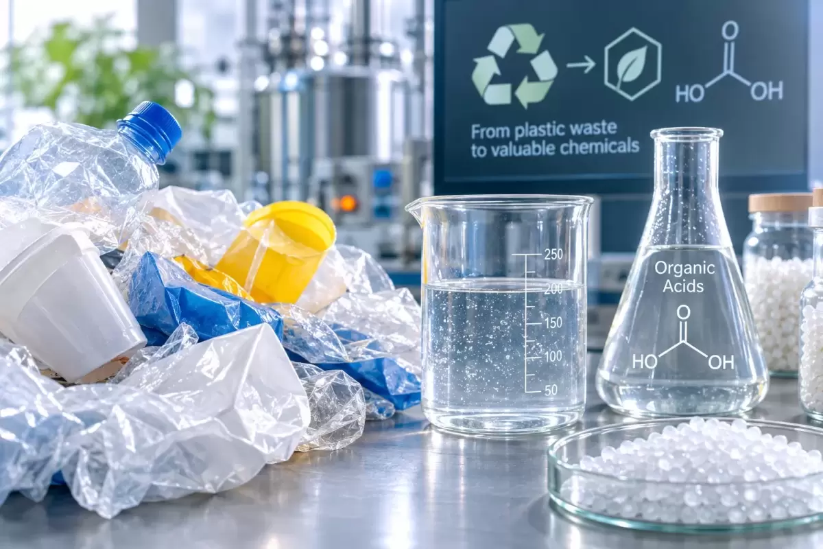 Water-Based Recycling Method Converts Difficult Plastic Waste into Valuable Organic Acids
