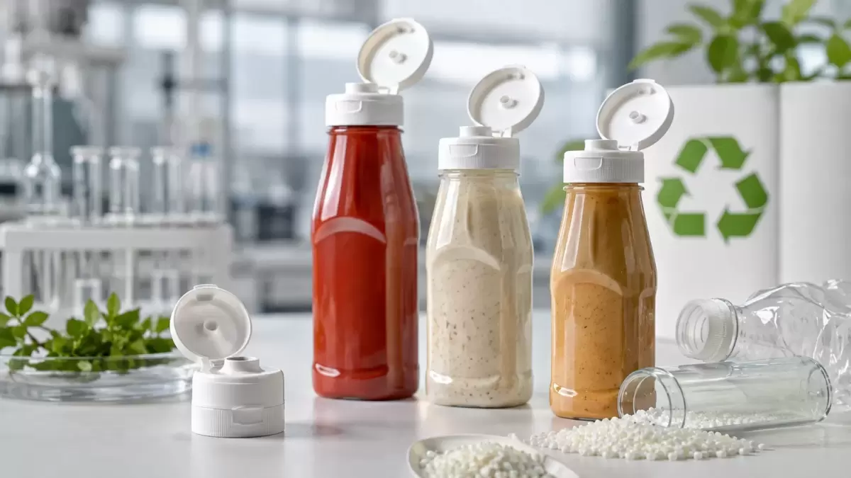 Amcor lance un bouchon à bascule léger pour les applications d'emballage de sauces.