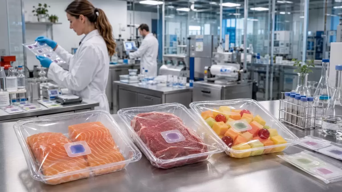 Smart hydrogel packaging offers real-time indication of food freshness