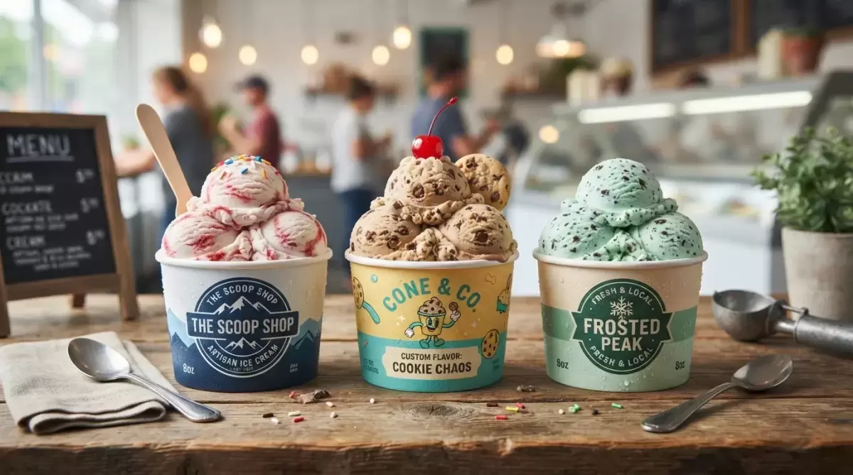 Custom Ice Cream Cups For Local Dessert Shops