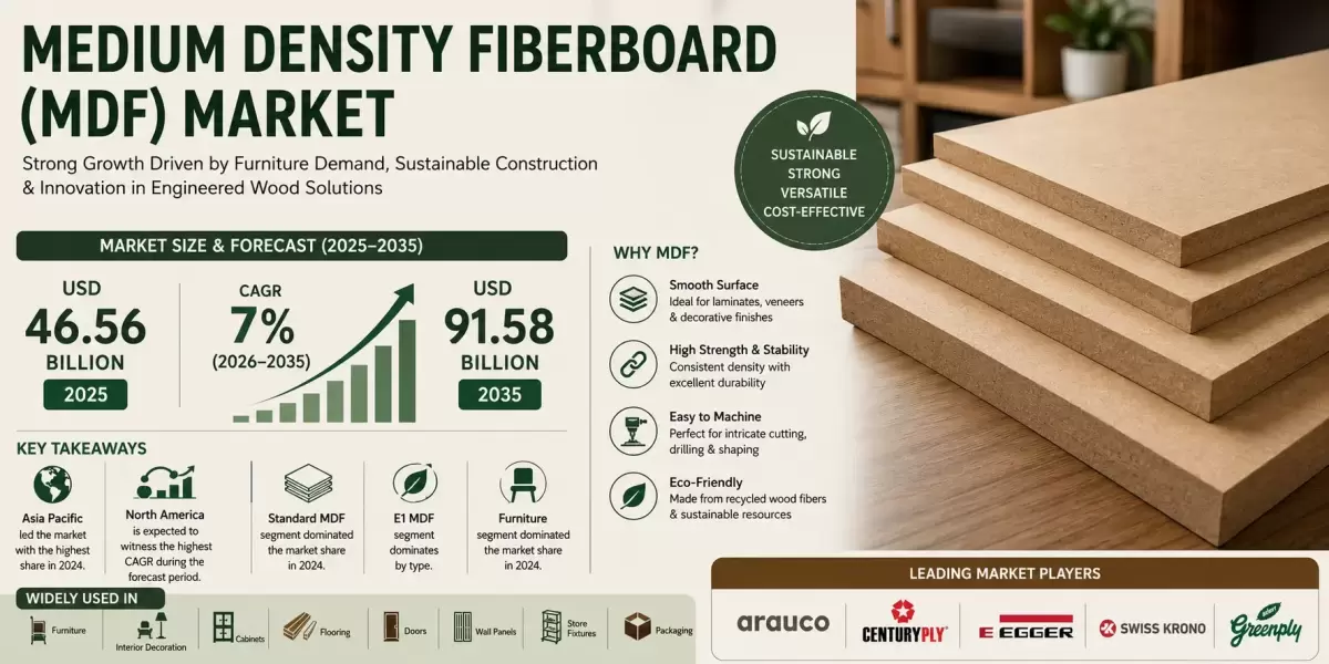 Medium Density Fiberboard Market Outlook 2025–2035: AI-Driven Manufacturing and Sustainable Building Materials Fuel Growth