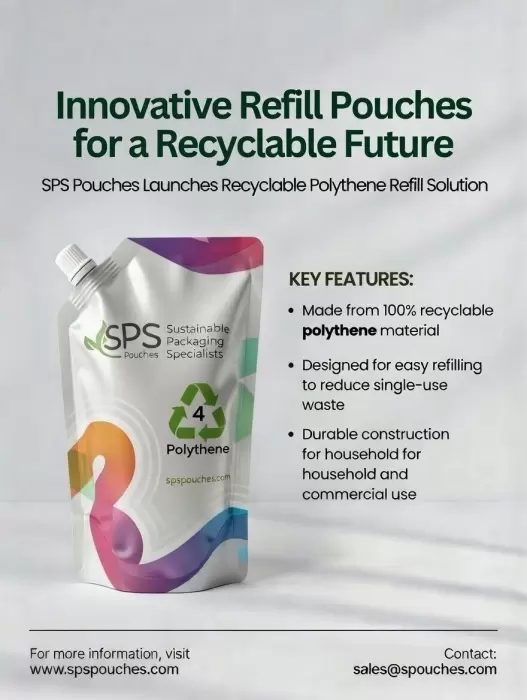 SPS Pouches launches mono-material PE spout pouches for the refill market