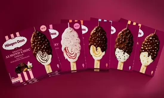 Landor Redesigns Häagen-Dazs Ice Cream Stick Packaging Around Taste and Texture