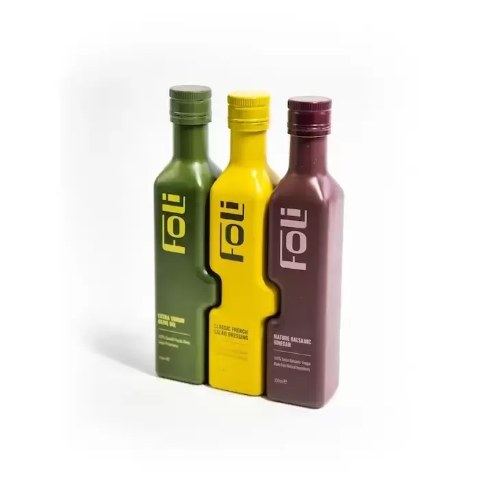 FOLI Reinvents Condiment Packaging with Interlocking Glass Bottles