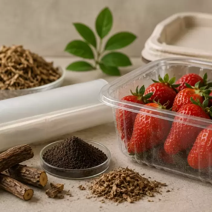 Alkelux convierte los desechos de regaliz en envases activos que prolongan la vida útil de los productos frescos.